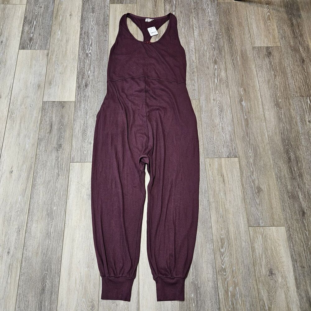 Free People Intimately Free Downtime Romper Burgundy Jumpsuit Women's Medium
